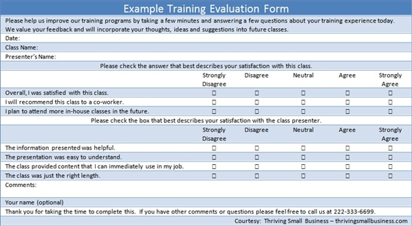 training appraisal form   sample forms