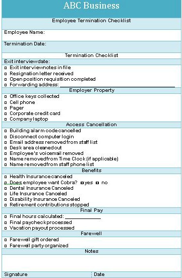 6 Things To Include In An Employee Termination Checklist The Thriving Small Business