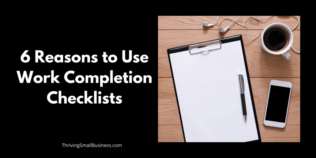 work completion checklists