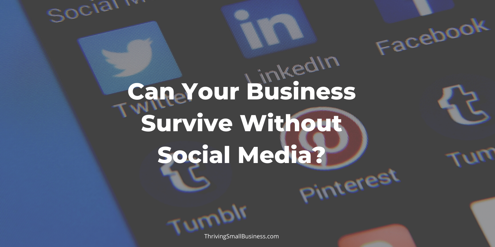 Can Your Business Survive Without Social Media? - The Thriving Small ...